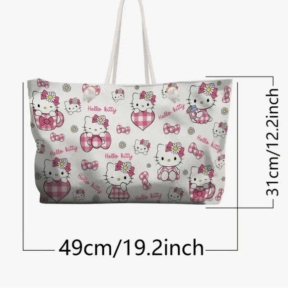 Hello Kitty Tote Bag and 40oz stainless steel Tumbler with handle and lid new - Picture 6 of 6
